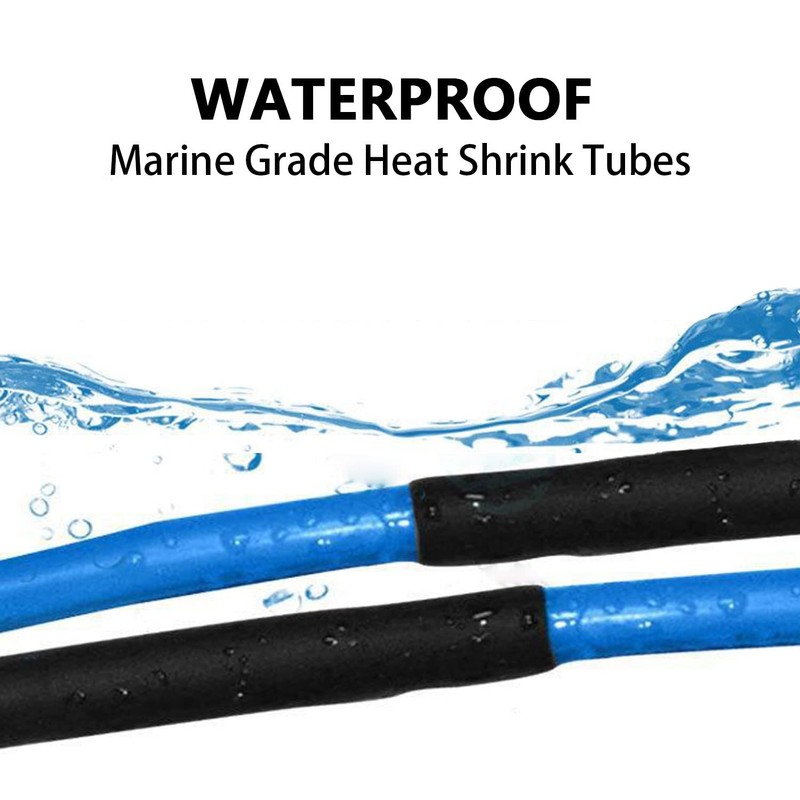 3:1 Heat Shrink Tubing Kit Dual-Wall Adhesive Lined, Waterproof Marine