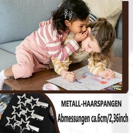 WhaleO Pack of 24 Hair Clips Women's Girls Hair Clip Silver Hair Clip Metal Hair Clip for Fine Hair Clips Women's Hair Clip Clips Hair Clip for Girls, Children and Women (Silver)