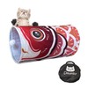 Dsumky Cat Tunnel with Fish Design, Plush Toy Ball, Easy