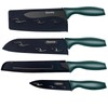 Dsmile 4 PCS Kitchen Knife Set,Black Stainless Steel Knives with
