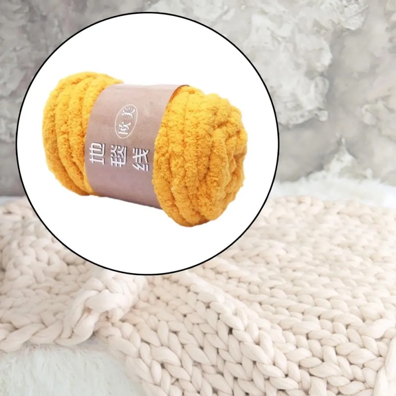 Chunky Yarn Jumbo Tubular Yarn For Throw Pillow Pet Yellow