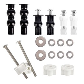 Universal Stainless Steel Toilet Seat Hinge Bolt Screws 18 Pack Toilet Seat Screws Replacement Set with Expanding Rubber Nuts and Washers to Fix The Top Mount Toilet Seat