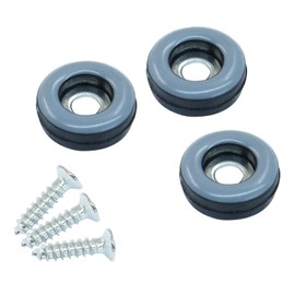 Hordion 24pcs Furniture Sliders Pads 3/4" (19mm), Round Chair Glides with 24pcs Screws Carpet Tile Hardwood Floors Protectors, Gray