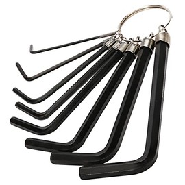 Indigo Soul 8 PCS Allen Hex Wrench Key Set Metric Size Micro Hexagon Kit with Keyring Holder Tighten Fixture & Fitting 1.5mm to 6mm Sizes (Black)