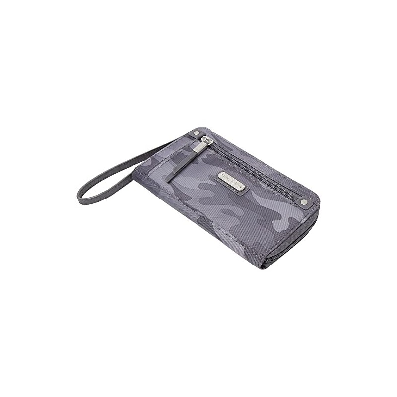 Baggallini Ladies Dark Grey Camouflage Zip Wallet