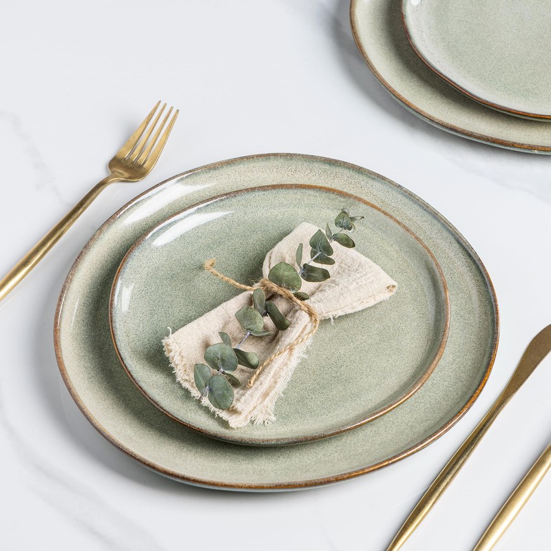 AmorArc Ceramic Dinner Plates Set of 6,10.5 Inch Handmade Reactive