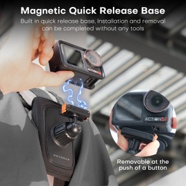 REYGEAK for DJI Osmo Backpack Strap Mount,Bag Belt Shoulder Clip Mount for Action 5 Pro/4/3,Magnetic Backpack Quick Release Mounts for DJI OSMO Action Accessories
