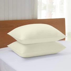 Rohi Pillow Cases 2 Pack 100% Microfibre Pillowcases – Envelope Closure Standard Size 50 x 75 cm Pillow Covers – Ultra Soft, Hypoallergenic & Durable Pillow Cases (Cream – 50 x 75 cm)