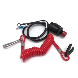 YAMASCO Boat Motor Kill Stop Switch & Safety Tether Lanyard Replacement Yamaha/Tohatsu/Nissan Honda Sierra Outboard 18-65450 6E9-82575 Engine Motor