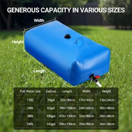 MATALDE Collapsible Water Bladder 540L/143 Gallon with Reinforced Handles - Portable Large Capacity Water Storage Tank for Drought Resistance, Fire Protection, Agricultural Irrigation, Outdoor