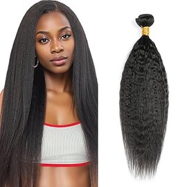 Jucames Echthaar, brasilianisch, natürlich, Yaki, menschliches Haar, Bündel, brasilianisch, unbehandelt, Extensions, doppelt, natürliche Farbe, 66 cm