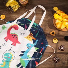 umorismo Children's Cooking Apron for 2 to 7 Years Waterproof Adjustable with Pocket for Girls and Boys for Baking, Garden, Barbecue Pack of 2, White and blue