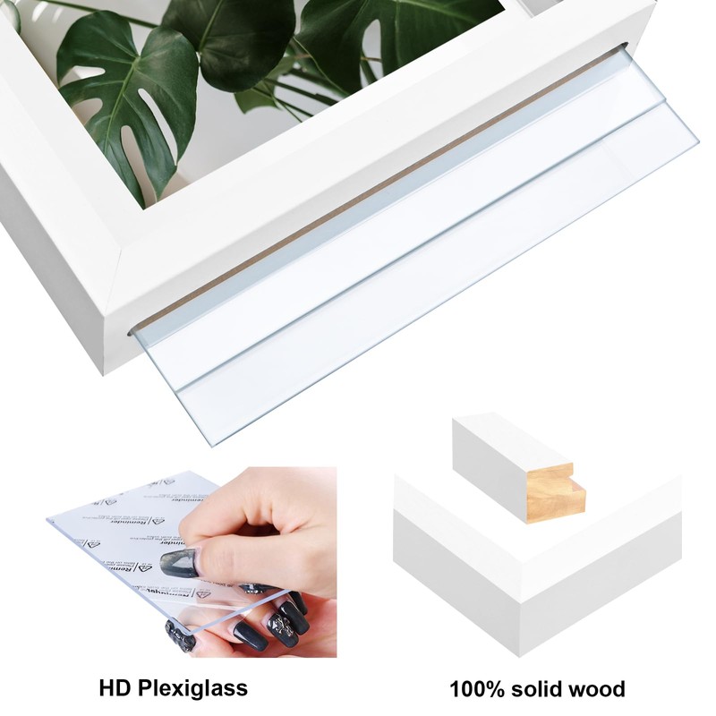 Egofine 5x7 Floating Frames Set of 2, Double Plexiglass Picture