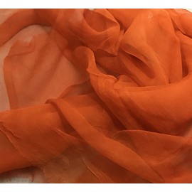 Persimmon Orange - 3mm Hand Dyed Silk Gauze Chiffon Fabric