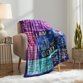 Christian Gifts for Women Blanket Inspirational Religious Soft Warm Flannel I Am a Child of God Blankets Throw Blanket Brithday Gifts Spiritual Gifts for Women Men 50"x40"