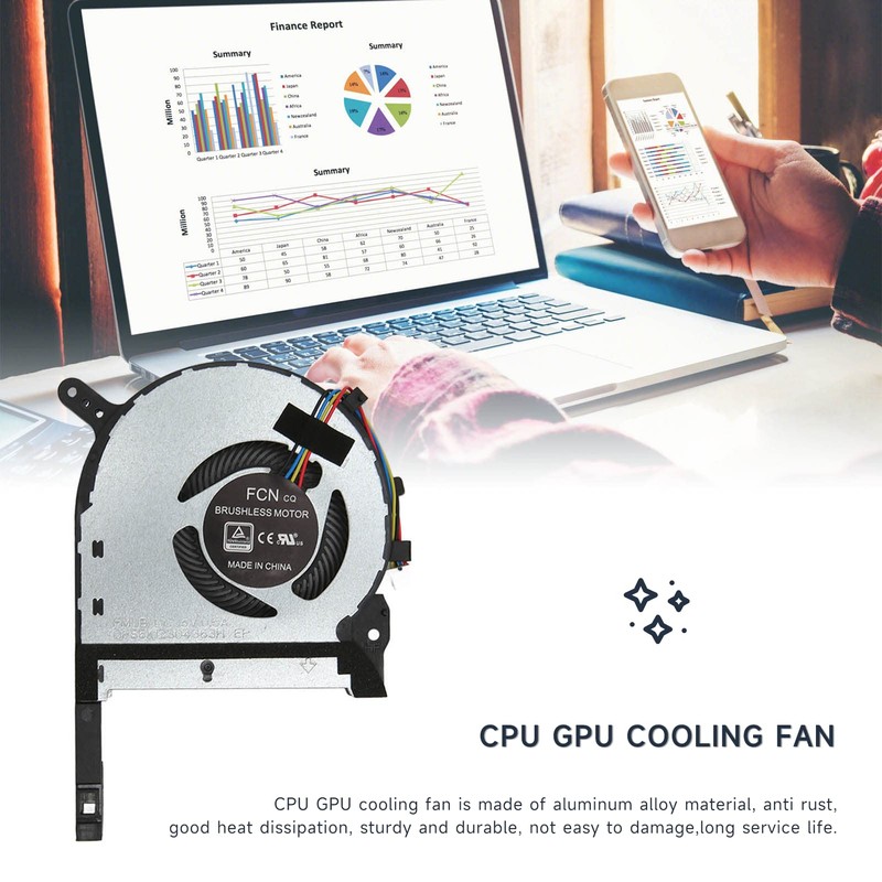 Gugxiom 4 Pin CPU GPU Cooling Fan, Good Heat Dissipation,