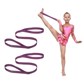 PATIKIL Stretch Strap with Loops 3.3ft, 2 Pack Cheerleading Flexibility Stunt Strap Yoga Stretching Strap for Cheer Dance Gymnastics Pilates, Purple