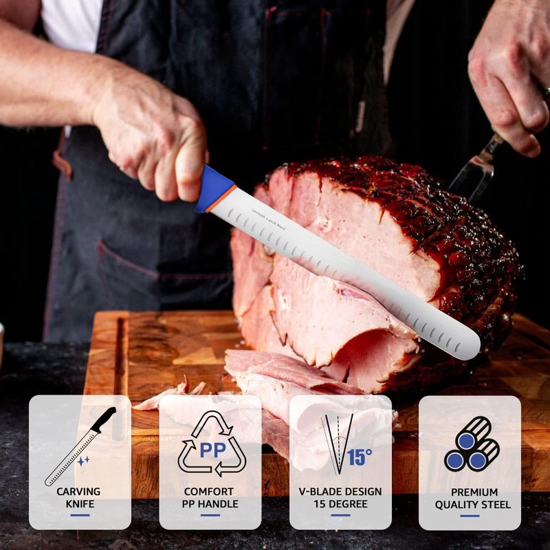 DRAGON RIOT Carving Knife Set for Meat 6 Inch Curved