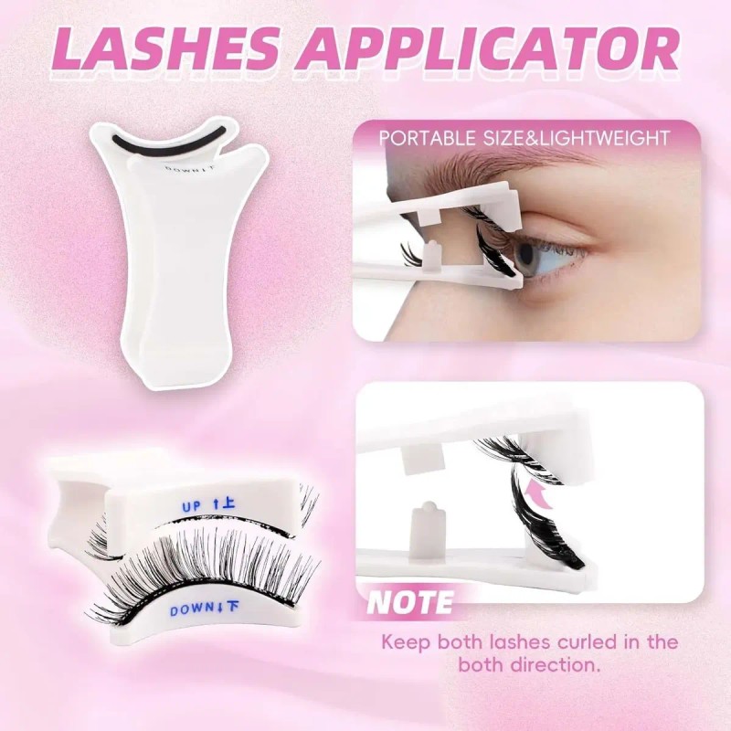 4 Pares Pestañas Postizas Magnéticas Kit Con Clip 3d De