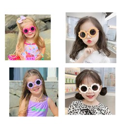 JINHUIBBA Baby flower sunglasses with strap Girls Flexible Bendable Polarized Sunglasses for Newborn Girls Age 0-24 Months