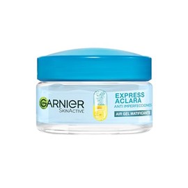 Garnier Express Aclara Anti Imperfecciones Gel Matificante con Ácido Salicílico, Vitamina C y Niacinamida para Piel Mixta a Grasa, Hidratante Facial, 