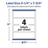 Avery Durable Waterproof Rectangle Labels, Sure Feed Technology, 2.25" x