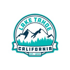 Die Cut Sticker Lake Tahoe California Mountain Vinyl Sticker, (Waterproof Decal for Cars, Water Bottles, Laptops, Coolers), Large