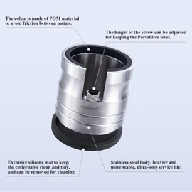 AMRANKUO Portafilter Holder - Espresso Tamping Station Crafted from Solid 304 Stainless Steel for Most 58mm Portafilters with Adjustable Height Screw | Stable and Efficient Puck Preparation