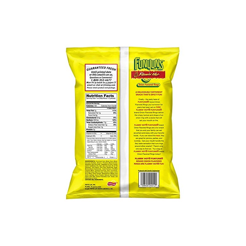 Funyuns, Flamin' Hot Flavor, 1.25 Ounce (Pack of 64)