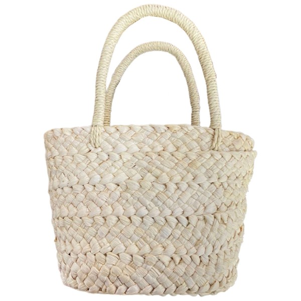 SODIAL Summer Handmade Small Woven Bag Corn Husk Handbag Basket