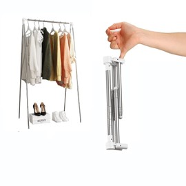 QYINXIU Portable Travel Garment Rack, Lightweight Folding Clothes Rack For Travel, No Installation Needed, Adjustable Height And Width, Good For Indoor And Outdoor Use