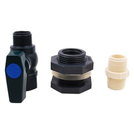 WANGCL 3/4 Inch PVC Spigot Rain Barre Faucet Kit Rain Barrel Valve with Bulkhead Fitting Adapter for Water Tanks Aquariums Tubs Pools