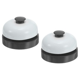 PATIKIL Desk Call Bell 2.5" Diameter,2 Pcs Dinner Desk Front Bell for Service with Metal Anti-Rust Construction for Hotel Restaurant Reception Areas Office Warehouse, Black/White