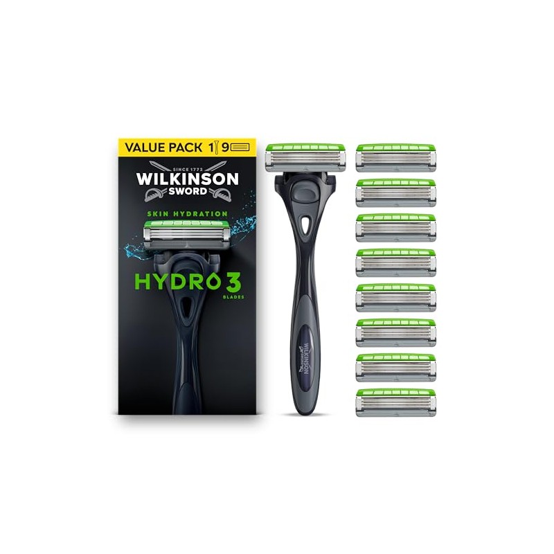 Wilkinson Sword Hydro 3 Razors for Men, Value Pack, Dual