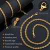 XXKOTWA 2pcs rope chains for men Stainless Steel Gold Plated
