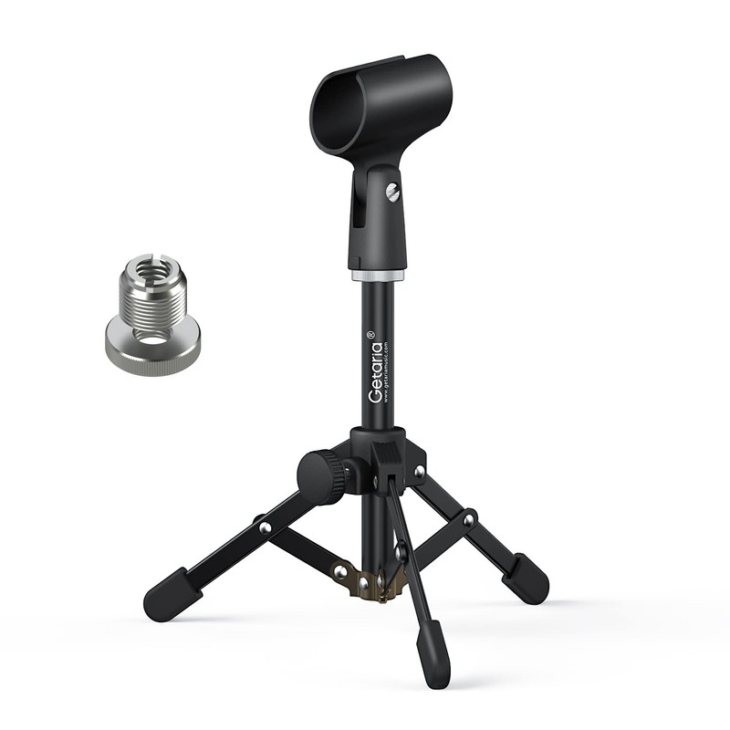 Desk Microphone Stand, Mini Soporte de Sobremesa, Micrófono Plegable, Soporte