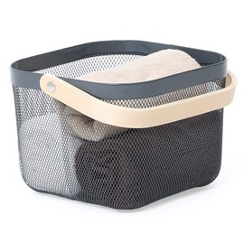 Astro 821-21 Gray Basket, Steel Mesh Basket with Handle, Approx. 9.8 x 10.2 x 7.1 inches (25 x 26 x 18 cm)