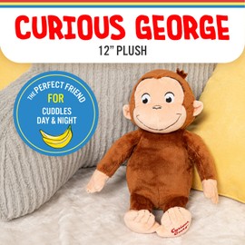 KIDS PREFERRED Curious George Monkey Stuffed Animal Plush Toys Soft Cutest Cuddle Plushie Gifts for Baby and Toddler Boys and Girls - 12 Inches