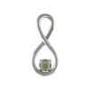 Starborn Faceted Moldavite Infinity Pendant in fine Sterling Silver