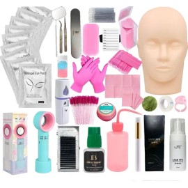Kit Para Extensiones De Pestañas Profesional Práctica 1x1