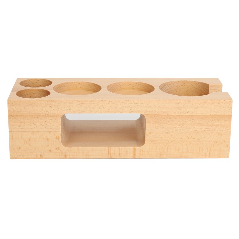 Coffee Tamper Base Multifunction Beech Coffee Distributor Tamping Station Accessories