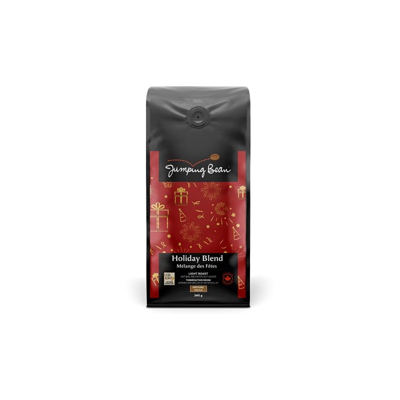 Jumping Bean Holiday Blend Fairtrade Flavoured Ground Coffee, ECO2Roast, Premium