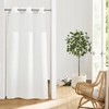 River Dream Stall No Hooks Needed,White Fabric Shower Curtain for