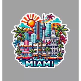 Texas Hart Designs Miami Florida Fridge Magnet