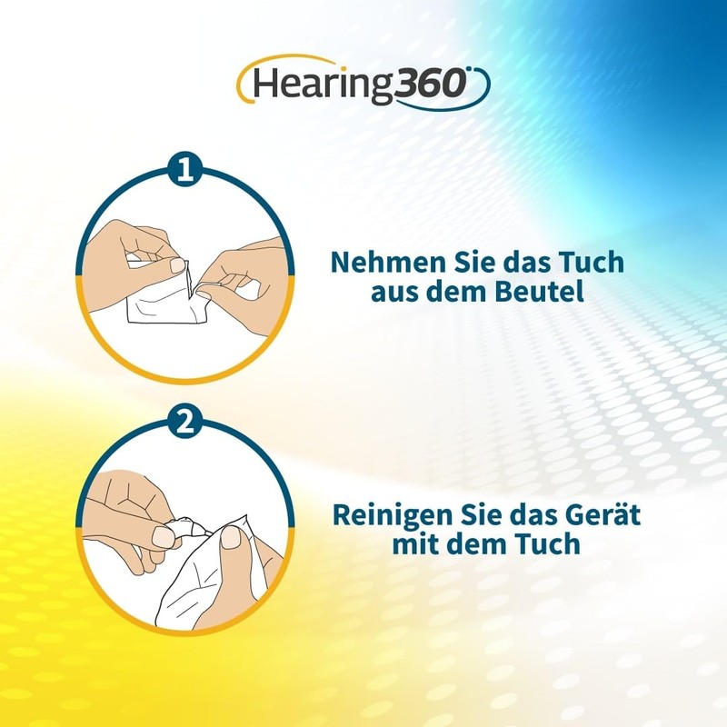 Hearing360 30 Cleaning Wipes for Hearing Aid Hygiene Wipes in