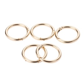 Mgoodoo Key Holder Key Ring Round Carabiner Hardware Round Jump Ring for Bag Locking Hardware Charm Accessory Parts DIY Round Spring Open/Close Round Jump Ring Gold 5-Piece Set