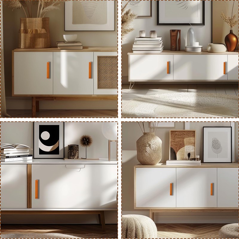 Pxyelec 10 Pack 6.3 Inch Wooden Cabinet Handles for Kitchen