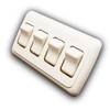 American Technology Components Quad SPST On-Off Switch with Bezel, 12-Volt, for RV, Trailer, Camper (Almond)