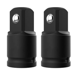 2PCS Juttzzei Impact Socket Adapter, 1/2 Inch Square Adapter Drive Female, 3/4 Inch Square Drive Male, Upgraded Black CR-V Steel 1/2" x 3/4" Socket Reducer for Driver/Ratchet/Socket Set Extension