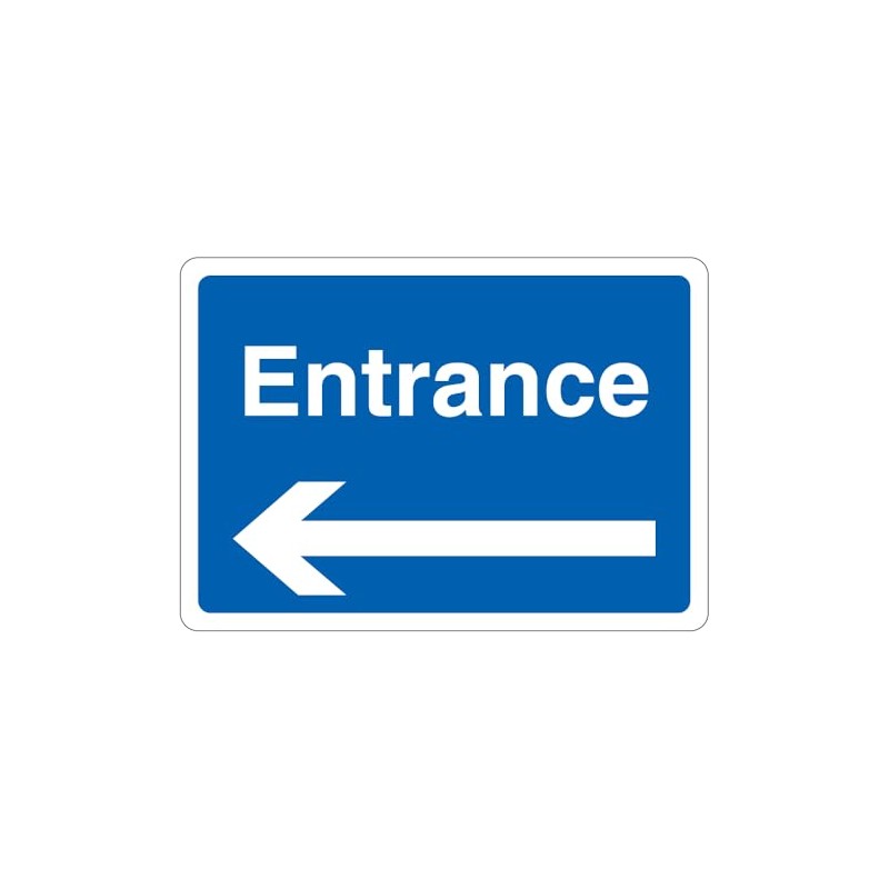 V Safety Entrance - Blue Arrow Left 210 x 297